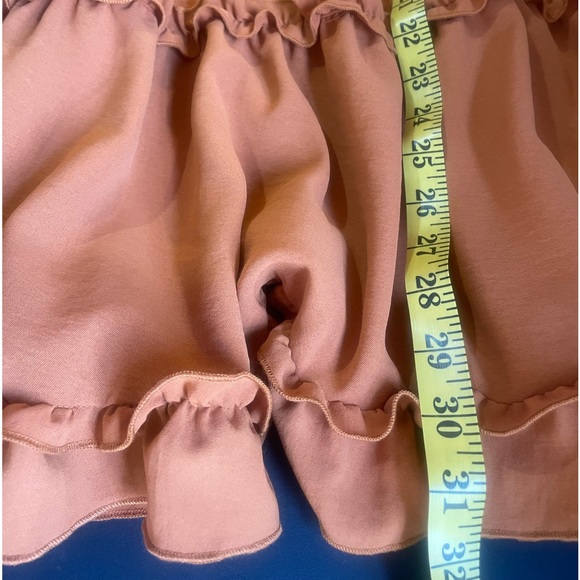 Ruffled Orange,brown dress, zipper back, adjustable spaghetti straps, Large - Picture 7 of 9